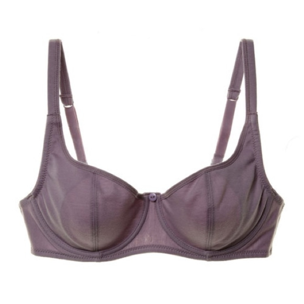 LOVE CLAUDETTE COMFORT COOL COTTON UNLINED SWEARTHEART DEMI BRA MAUVE LAVENDER